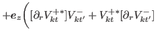 $\displaystyle +\bbox{e}_z\biggr([\partial_r V^{+\ast}_{kt}]V^{-}_{kt'}+ V^{+\ast}_{kt}[\partial_r V^{-}_{kt'}]$