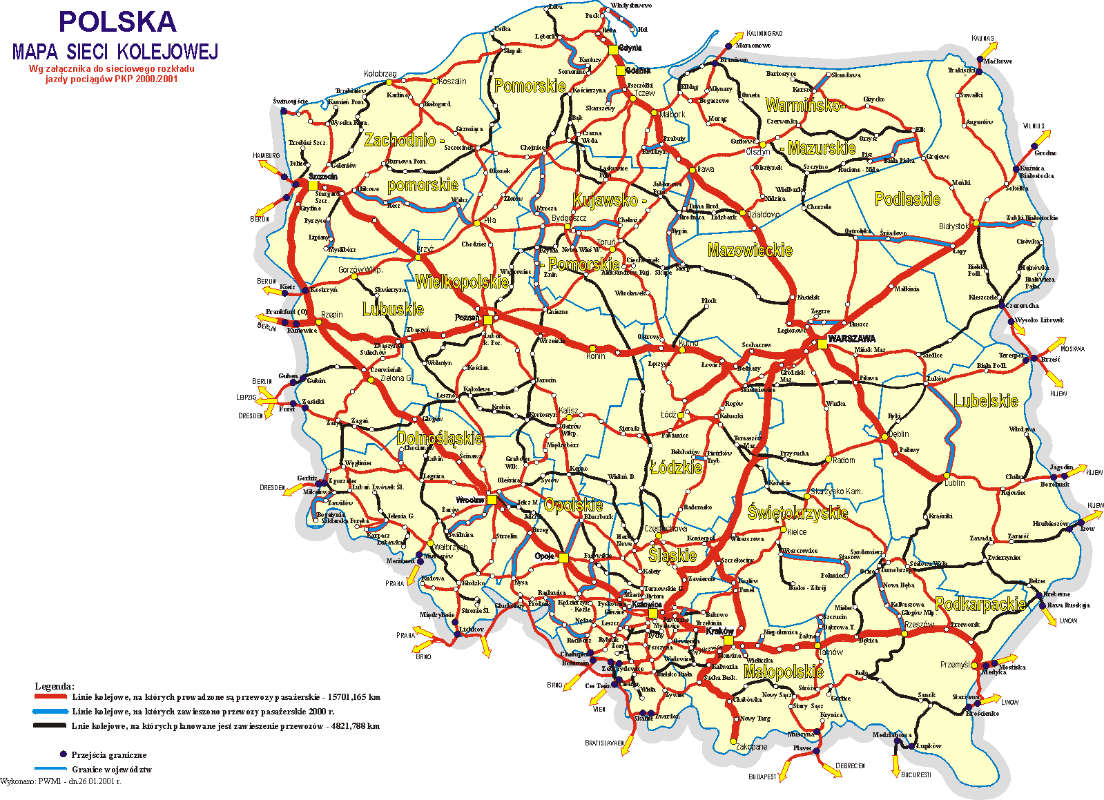 Mapa Tras Kolejowych 