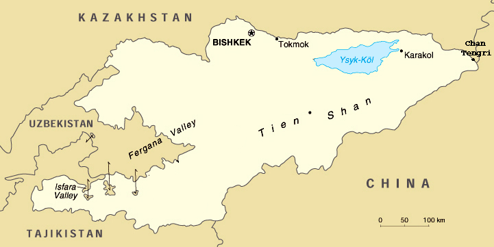 Mapa Kirgizji
