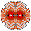 Linie pola magnetycznego w magnesie dipolowym LHC