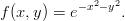 f(x, y) = e-x2-y2.
