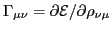 $\Gamma_{\mu\nu}=\partial{\cal{}E}/\partial\rho_{\nu\mu}$