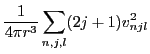 $\displaystyle \frac{1}{4\pi
r^3}\sum_{n,j,l}(2j+1)v^2_{njl}$