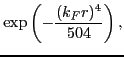 $\displaystyle \exp\left(- \frac{(k_Fr)^4}{504}\right),$