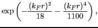 $\displaystyle \exp\left(-\frac{(k_Fr)^2}{18} - \frac{(k_Fr)^4}{1100}\right),$