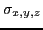 $\sigma_{x,y,z}$