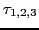 $\tau_{1,2,3}$