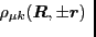 $\displaystyle \hspace*{-2cm}
\rho_{\mu k}(\mbox{{\boldmath {$R$}}},\pm\mbox{{\boldmath {$r$}}})$