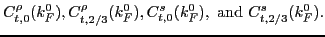 $\displaystyle C_{t,0}^{\rho}(k_F^0), C_{t,2/3}^{\rho}(k_F^0),
C_{t,0}^{s }(k_F^0), \mbox{~and~} C_{t,2/3}^{s }(k_F^0).$