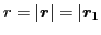 ${r}=\vert\mbox{{\boldmath {$r$}}}\vert=\vert\bboxr_1$