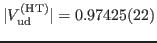 $ \vert V_{\rm
ud}^{{\rm (HT)}}\vert = 0.97425(22)$