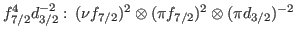 $ f_{7/2}^4 d_{3/2}^{-2}:\, (\nu f_{7/2})^2\otimes (\pi
f_{7/2})^2 \otimes (\pi d_{3/2})^{-2} $