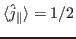 $\langle \hat{j}_\parallel \rangle = 1/2$