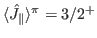 $\langle \hat{J}_\parallel \rangle^\pi = 3/2^+$