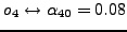 $o_4\leftrightarrow \alpha _{40}=0.08$