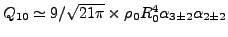 $Q_{10}\simeq
9/\sqrt{21\pi}\times\rho_0R_0^4\alpha_{3\pm2}\alpha_{2\pm2}$