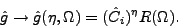 \begin{displaymath}
\hat{g} \to \hat{g}(\eta,\Omega)=(\hat{C}_i)^{\eta} R(\Omega).
\end{displaymath}