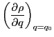 $\displaystyle \biggr( \frac {\partial \rho} {\partial q} \biggr)_{q=q_0}$