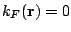 $k_F(\mathbf{r})=0$