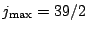 $j_{\mbox{\rm\scriptsize {max}}}=39/2$