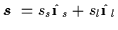 $\mbox{{\boldmath {$s$ }}}=s_s\hat{\mbox{{\boldmath {$\i$ }}}}_s+s_l\hat{\mbox{{\boldmath {$\i$ }}}}_l$