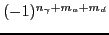 $(-1)^{n_\gamma+m_a+m_d}$