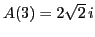 $A(3)=2\sqrt{2}\,i$