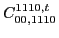 $\displaystyle C_{00,1110}^{1110,t}$