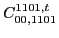 $\displaystyle C_{00,1101}^{1101,t}$