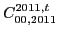 $\displaystyle C_{00,2011}^{2011,t}$