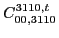 $\displaystyle C_{00,3110}^{3110,t}$