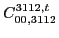 $\displaystyle C_{00,3112}^{3112,t}$