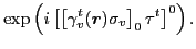 $\displaystyle \exp\left(i\left[\left[\gamma^t_v(\bm{r})\sigma_v\right]_0\tau^t\right]^0\right) .$