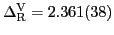 $ \Delta^{\rm V}_{\rm R} = 2.361(38)$