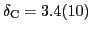 $ \delta_{\rm C} =
3.4(10)$