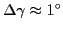 $ \Delta\gamma \approx 1^\circ$