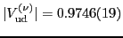 $ \vert V_{\text{ud}}^{(\nu )}\vert = 0.9746(19)$