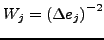 $ W_j=\left(\Delta e_j\right)^{-2}$