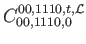 $\displaystyle C_{00,1110,0}^{00,1110,t,\mathcal{L}}$