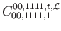 $\displaystyle C_{00,1111,1}^{00,1111,t,\mathcal{L}}$