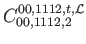 $\displaystyle C_{00,1112,2}^{00,1112,t,\mathcal{L}}$