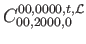 $\displaystyle C_{00,2000,0}^{00,0000,t,\mathcal{L}}$