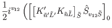 $\displaystyle \frac{1}{2}i^{v_{12}} \left( \left[ \left[K'_{\tilde{n}'\tilde{L}...
...{L}}\right]_{\tilde{S}}
\hat{S}_{v_{12} \tilde{S}}\right]_{0} \right. \nonumber$