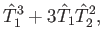 $\displaystyle \hat{T}_1^3+3\hat{T}_1 \hat{T}_2^2 ,$