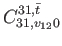 $\displaystyle C_{31,v_{12}0}^{31,\bar{t}}$