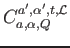 $C_{a,\alpha,Q}^{a',\alpha',t,\mathcal{L}} $