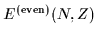 $E^{\mbox{\rm\scriptsize {(even)}}}(N,Z)$