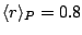 $ \langle r\rangle_P=0.8$