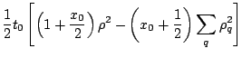 $\displaystyle \displaystyle
\frac{1}{2}t_0\left[\left(1+\frac{x_0}{2}\right)\rho^2-\left(x_0+\frac{1}{2}\right)
\sum_q\rho_q^2\right]\hfill$