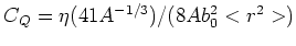 $C_Q=\eta (41 A^{-1/3})/(8Ab_0^2<r^2>)$